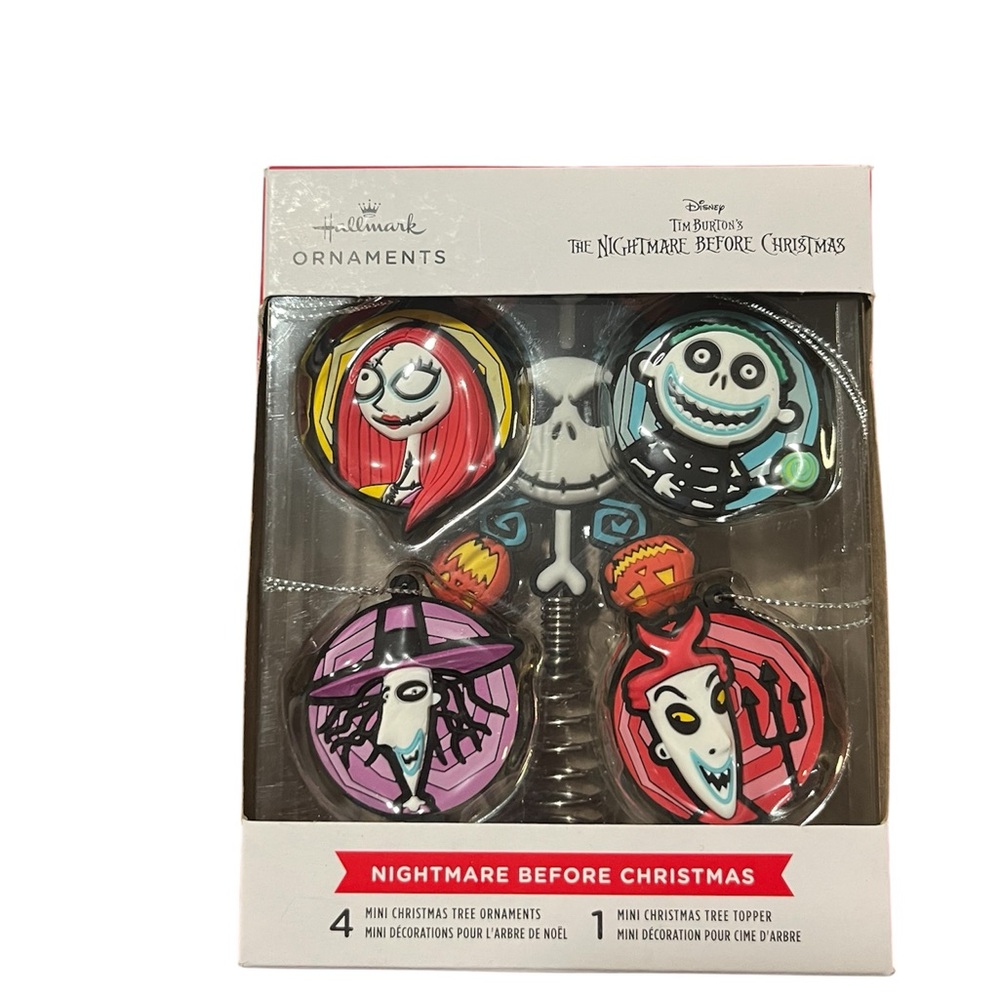 Hallmark Disney Nightmare Before Christmas Mini Ornaments + Tree Topper Set